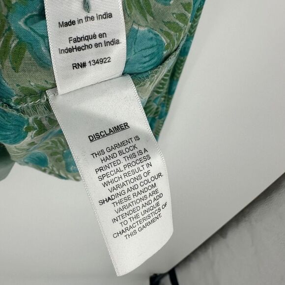 Emerson Fry india collection top womens medium green blue frances frida blouse - Picture 9 of 10